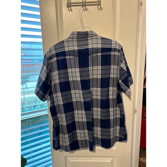 Flag & Anthem Plaid Pearl Snap Short Sleeve Button Down Shirt - Picture 3 of 4